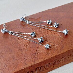 Chrome Hearts "JoJo" earrings Anchor Star & Cross 925 Sterling Silver (Pair) New